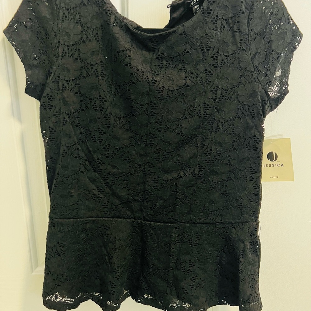 Jessica Elegant Black Lace Blouse